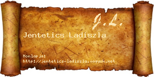 Jentetics Ladiszla névjegykártya